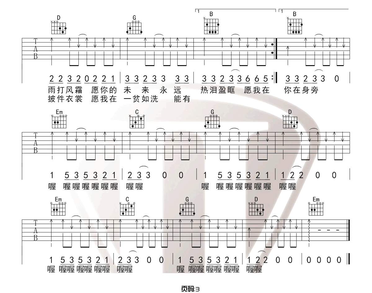 你是人间四月天吉他谱3-解忧邵帅
